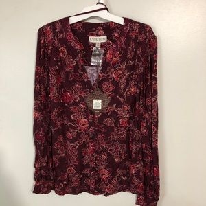 Burgundy blouse shirt